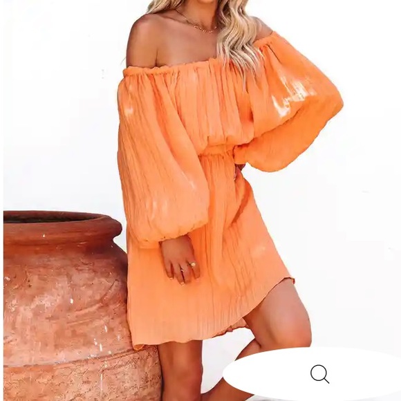 NWT IMPRESSIONS KAIGA BACKLESS PLISSE DRESS 🧡, Sz.S, BNWTIB - Picture 3 of 7